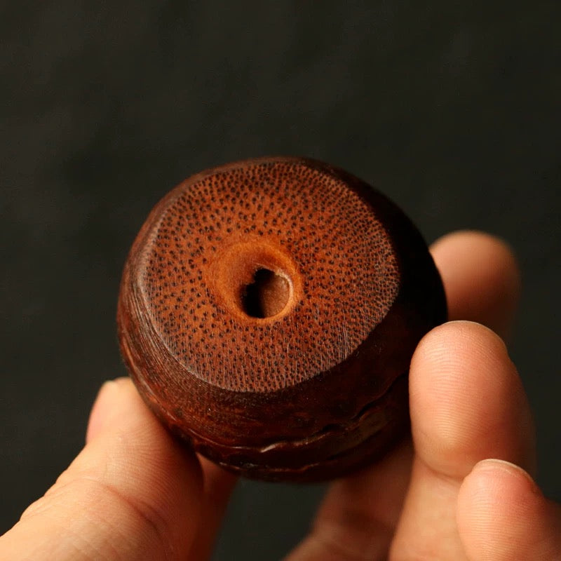 Premium Bamboo Incense Holder – Handmade Root-Wood Base with Natural Knot Holes incense stick holder . One piece