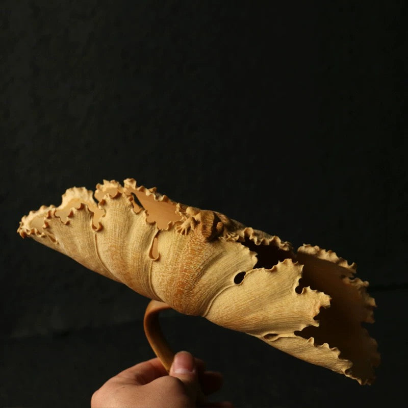 Lucky Toad Bamboo Art – Hand-Carved Lotus & Wealth Toad Decor