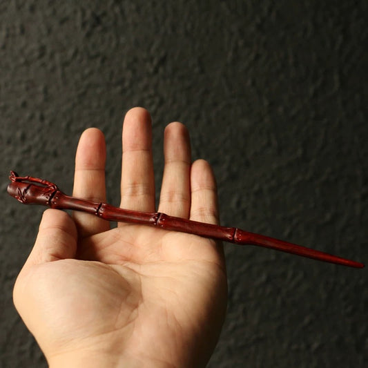 Handmade Rosewood Hairpin & Bamboo Tea Set – Chinese Classical Hair Accessory with Ceremonial Scoop