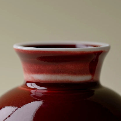 Premium Flambé Red Tea Set – Handmade Jingdezhen Porcelain Gaiwan (Ultra-Thin Heat-Resistant Design)