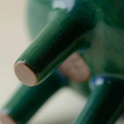 Wabi-Sabi Celadon Incense Altar – Hand-Coiled Stoneware with Kiln-Transmuted 'Official Green' Glaze (Zen Meditation Ceremonial Vessel)