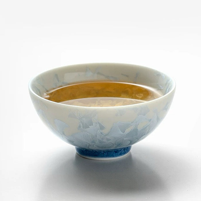 Blue Ice Flower" 120ML Glaze Crystallization Ceramic Master Cup