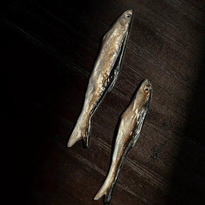 Yixing Original Clay 'Turning Luck' Tea Pet - Handcrafted Salted Fish Sculpture with Hand-Painted Details (Nourishable Tea Companion)