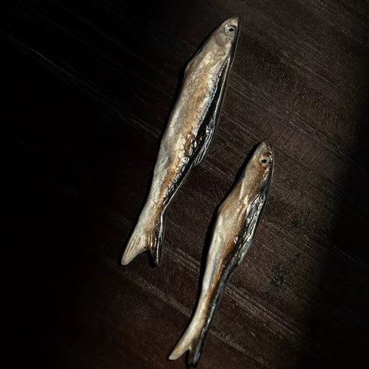 Yixing Original Clay 'Turning Luck' Tea Pet - Handcrafted Salted Fish Sculpture with Hand-Painted Details (Nourishable Tea Companion)