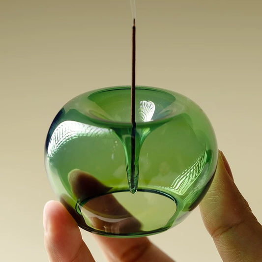 Artisan Glass Incense Holder – Premium Handcrafted Zen Fragrance Stand for Cone/Stick Incense (Chinese Modernist Decor)