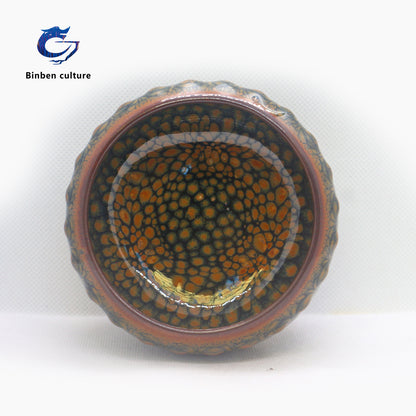 Lianhongda Jianzhan Type: War Drum Cup Glazed Surface: Yellow Partridge