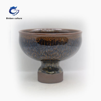 Lianhongda Jianzhan Type: High footed Incense Burner Glazed Surface: Green Partridge