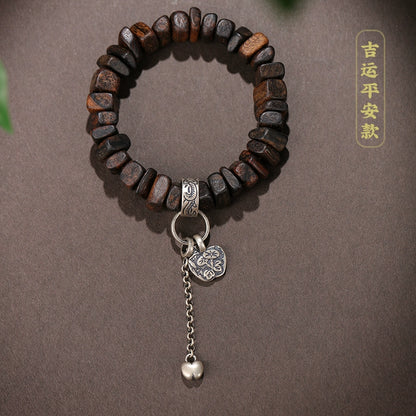 Dharakanye agarwood bracelet, high oil submerged level, male and female couples 925 silver zodiac unpopular Wenwan bracelet, Buddha beads