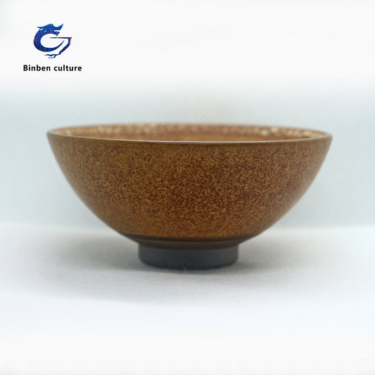 Wu Linsen's pottery type: flat mouth glazed surface: kiln transformed gold thread