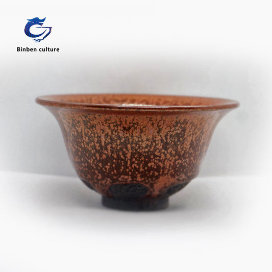 Chen Yuan Fujian Cup Type: Bell Cup Glazed Surface: Red Plum