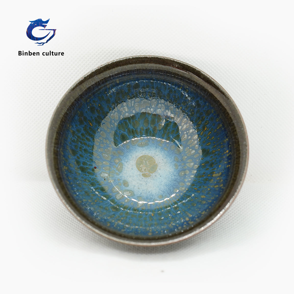 Ye Bian Jianzhan type: official hat, glazed surface: blue background with gold oil droplets