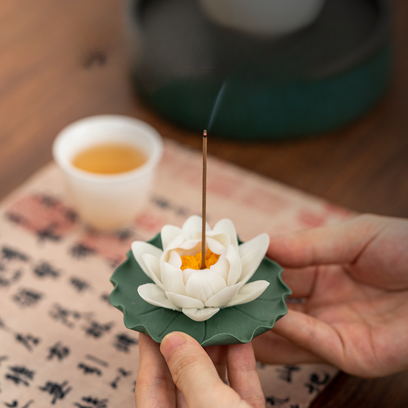 Ceramic Lotus Incense Holder